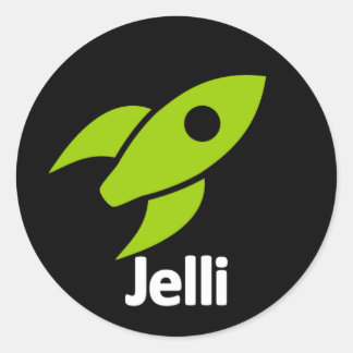 Rocket Sticker - svart Runt Klistermärke