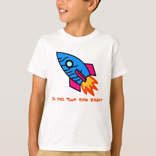 Rocket: Till Måne och bak T-Shirt (Framsida)