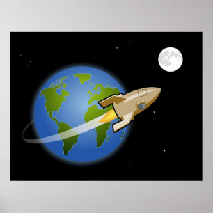 Rocket till Måne - Poster