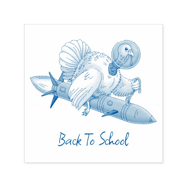 Rocket Turkey Back to School Självfärgande Stämpel (Design)