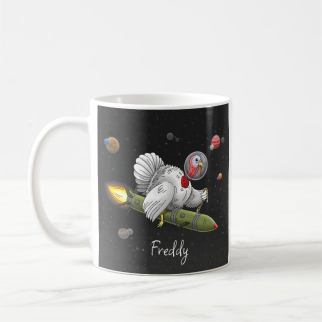 Rocket Turkey's Space Journey Kaffemugg (Vänster)