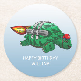 Rocket Turtle Underlägg Papper Rund