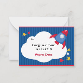 Rocket Valentine Cards - Boys Rymden Anteckningskort