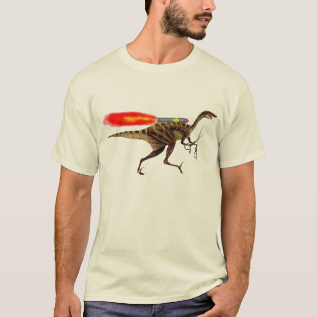 Rocket Velociraptor Shirt Tee (Framsida)