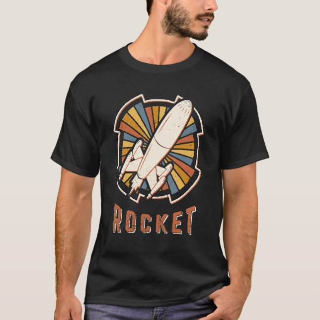 Rocket Vintage Classic Retro Kärlek T Shirt (Framsida)