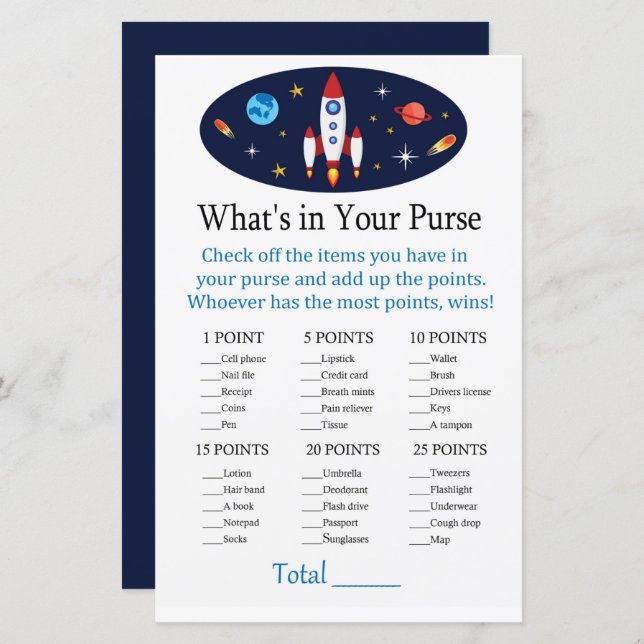 Rocket What's in your purse match (Fram/baksida)