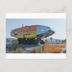 RocketLodge 3D Desert Road & Logotyp - vykort