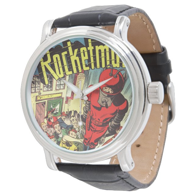 Rocketman vintage tecknader armbandsur (Vinklad)