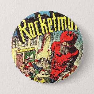 Rocketman vintagetecknader knapp