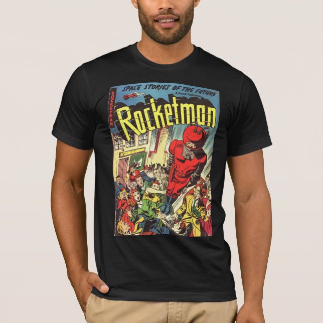 Rocketman vintagetecknader t-shirt (Framsida)