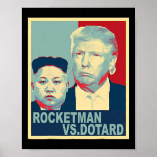 Rocketman Vs Den härsklystne Kim Jong Un Roligt Tr Poster