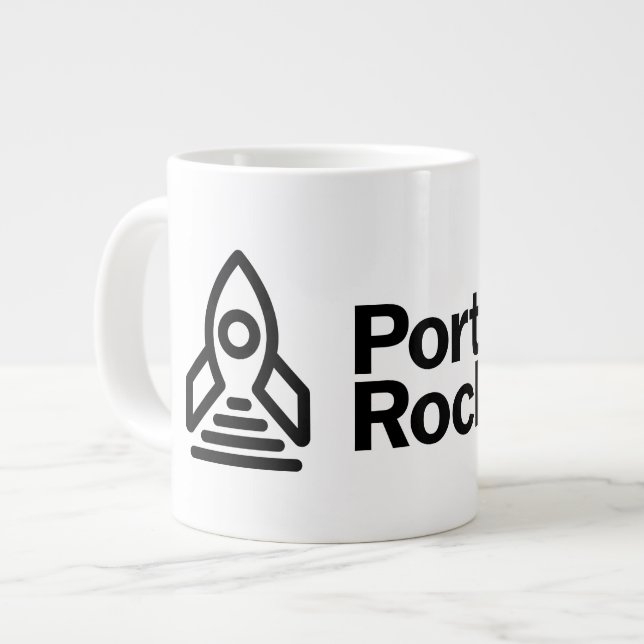 Rocketmugg vit jumbo mugg (Framsida vänster)