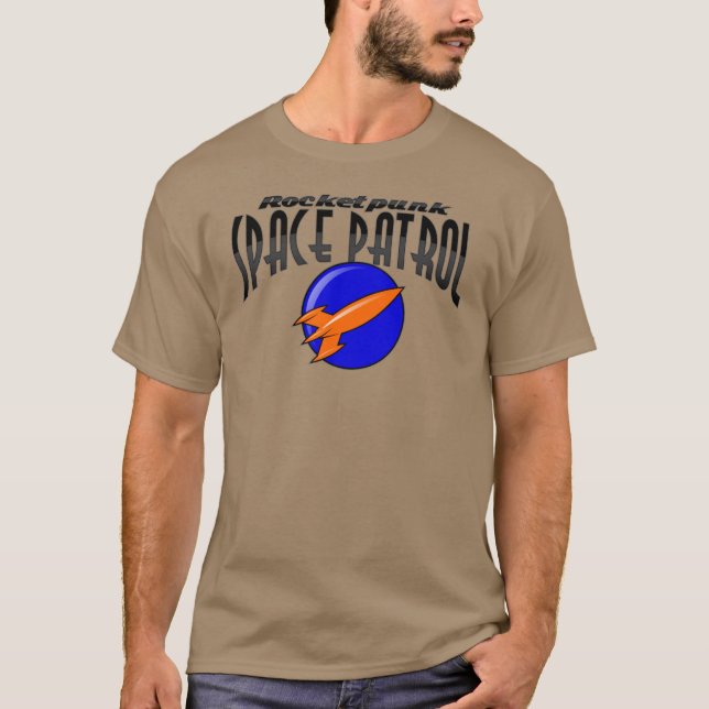 Rocketpunk Space Patrol Unisex Desert Te T Shirt (Framsida)