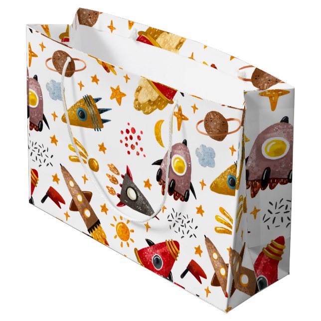 Rockets & Meteors Pattern Gift Bag (Baksidan Vinklad)
