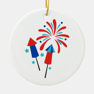 Rockets och Fireworks Julgransprydnad Keramik