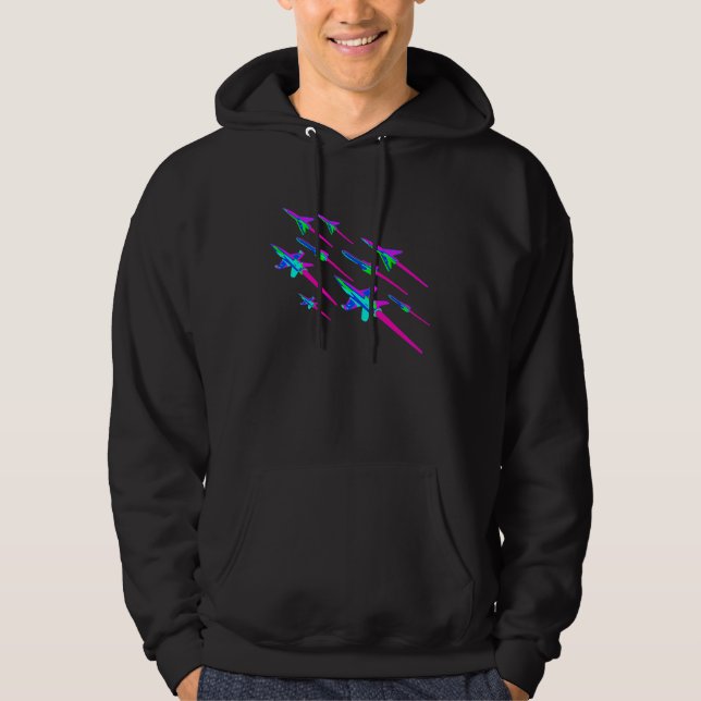 Rockets Spaceships Ufos Flight into Space Universe Hoodie (Framsida)