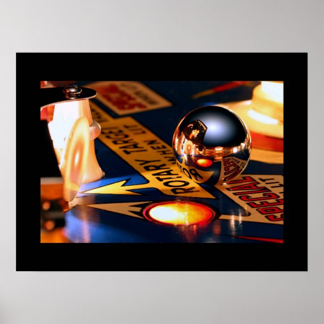 Rocketship pinball poster Black gräns (Framsidan)