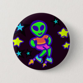 Rocketskor Alien Kid Aliens i yttre rymden Pin Knapp