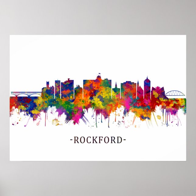 Rockford Illinois Skyline Poster (Framsidan)