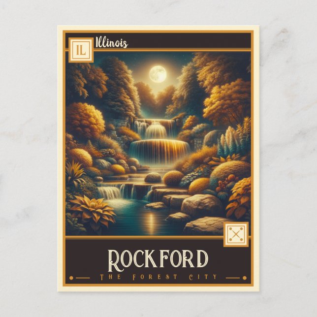 Rockford Illinois | VINTAGE Vykort (Framsida)