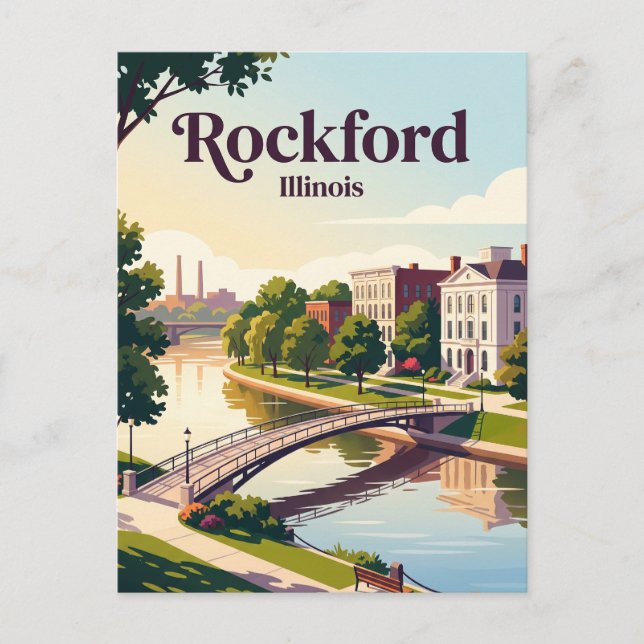 Rockford, Illinois Vykort (Framsida)
