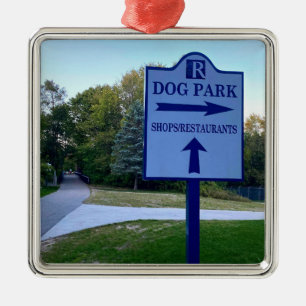 Rockford Michigan Hund Park-tecken Julgransprydnad Metall