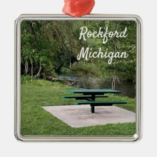 Rockford Michigan White Gräs Walking Trail Julgransprydnad Metall