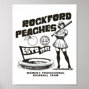 Rockford Peacher Women's Bysebyll Team 1943 - Copy Poster