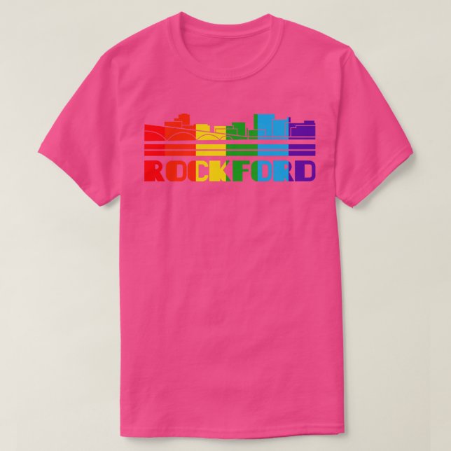 Rockford Pride Rockford LGBT Gift LGBTQ Supporter T Shirt (Design framsida)