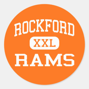 Rockford - Rams - High School - Rockford Michigan Runt Klistermärke