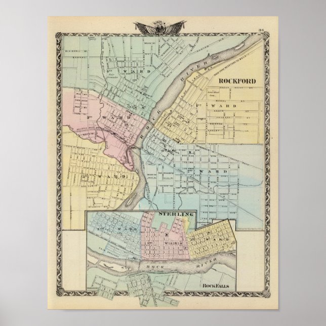 Rockford, Sterling och Sten Falls Poster (Framsidan)
