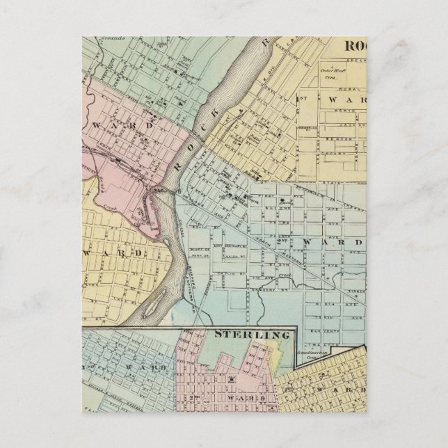 Rockford, Sterling och Sten Falls Vykort (Framsida)