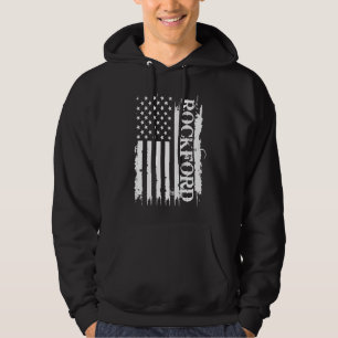 Rockford United Stater Distress w US Flagga Hoodie