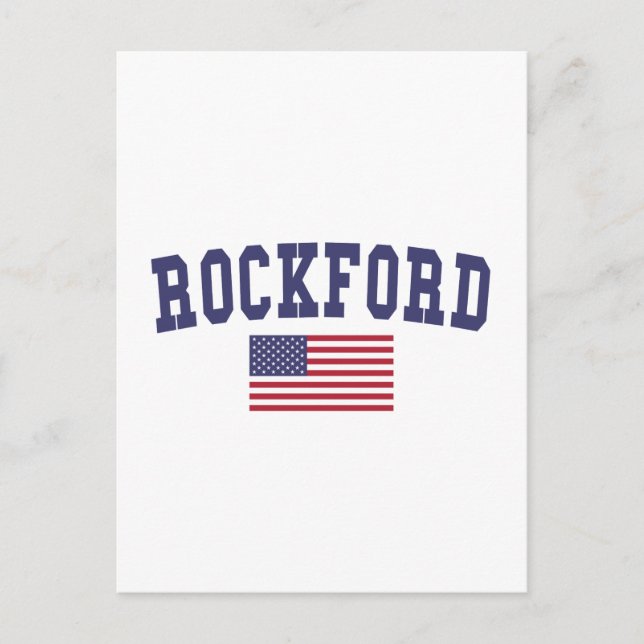 Rockford US Flagga Vykort (Framsida)