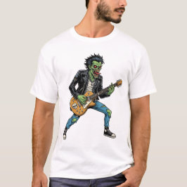 Rockgitarr Zombie Skräck Retro Fantasy T-Shirt