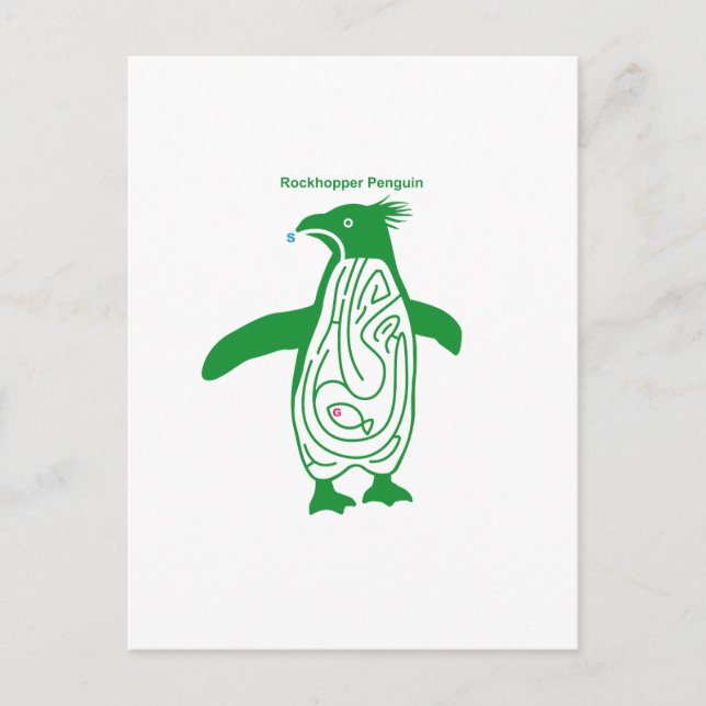 Rockhopper Penguin Maze G Vykort (Framsida)