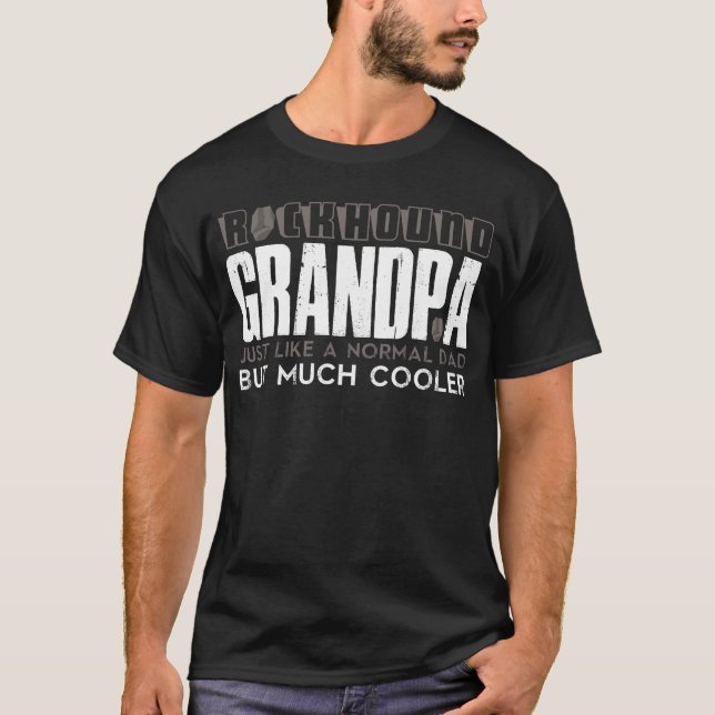 Rockhound Grandpa Sten Samling Rockhounding T Shirt (Framsida)