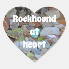 Rockhound vid Heart Colorful Sten Collector Hjärtformat Klistermärke