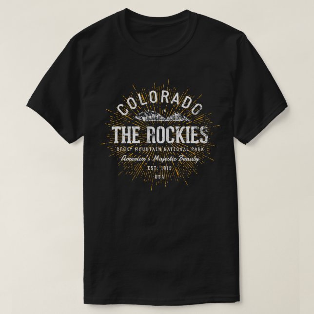 Rockies Vintage Retro Rocky Mountain nationalpark T Shirt (Design framsida)