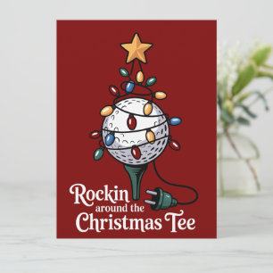 Rockin Around The Christmas T-shirt Rolig Golf Jul Julkort