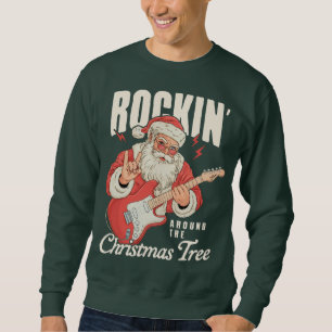 Rockin' Around The Christmas Tree Rockmusik Tomte Lång Ärmad Tröja