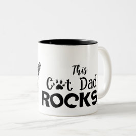Rockin' Cat Dad Mug Två-Tonad Mugg