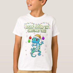 Rockin’ Christmas Gecko – Söt Julödla Dekoration T Shirt