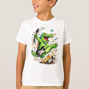 Rockin' Crocodile Gitarr Smash Barn T-Shirt