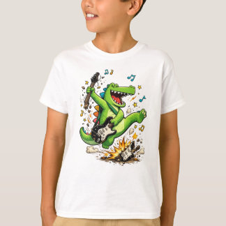 Rockin' Crocodile Gitarr Smash Barn T-Shirt