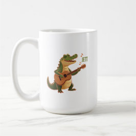 Rockin’ Crocodile med gitarr – Rollig tecknad djur Kaffemugg