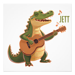 Rockin’ Crocodile with Guitar – Fun Cartoon Animal Fototryck