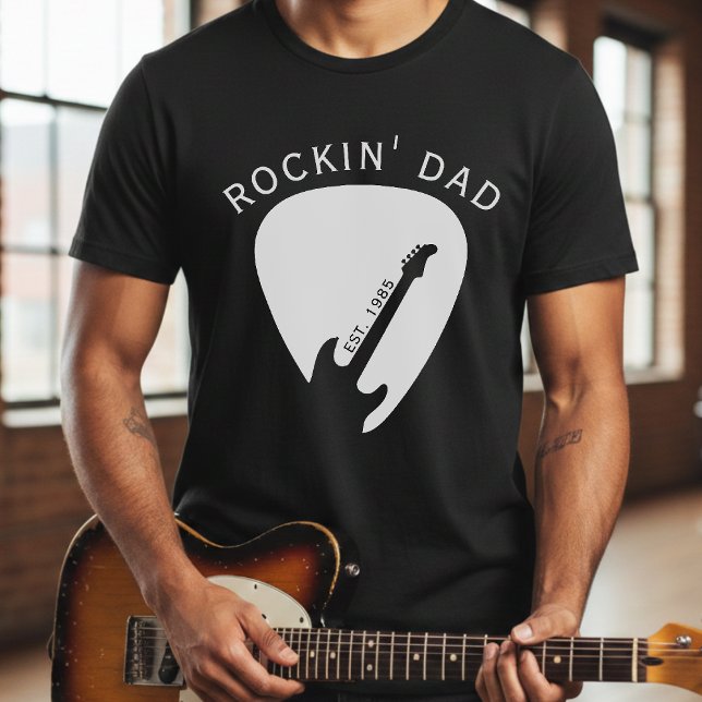 Rockin' Dad Guitar Pick Guitarist Father's Day T Shirt (Skapare uppladdad)