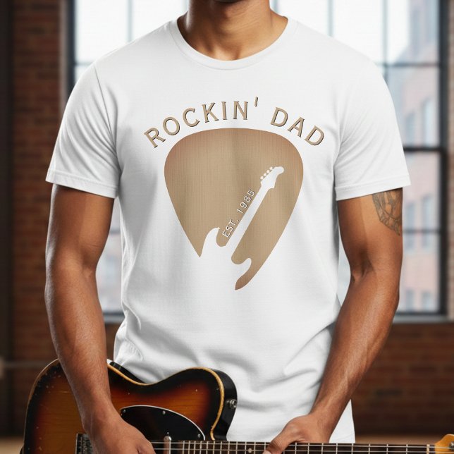 Rockin' Dad Guitar Pick Guitarist Father's Day T Shirt (Skapare uppladdad)