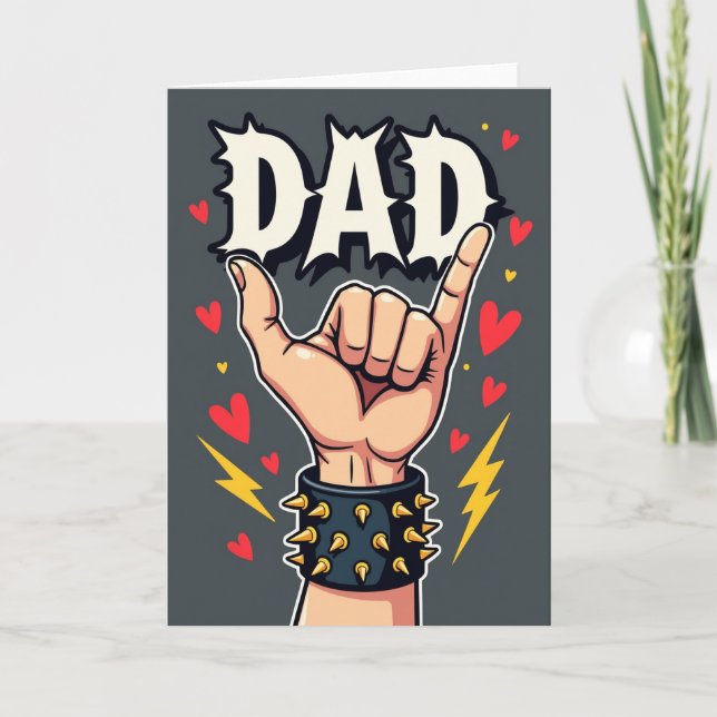 Rockin Dad Illustrationskort Kort (Framsida)